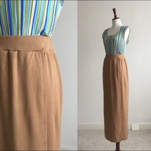 Vintage camel wrap skirt